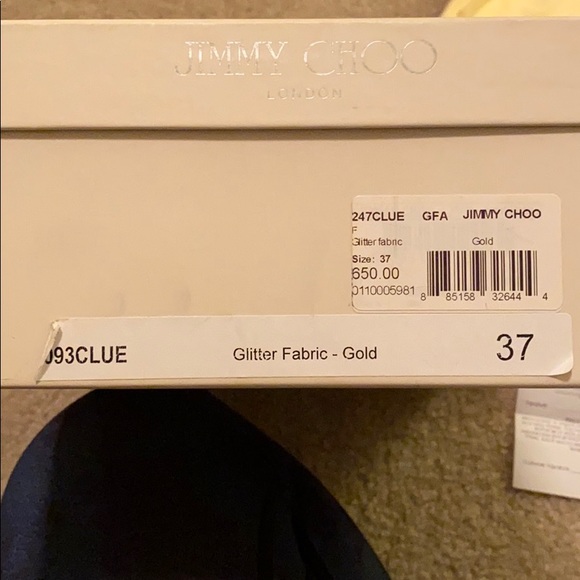 Jimmy Choo Gold Glitter Open toe sling back heels - Picture 6 of 6